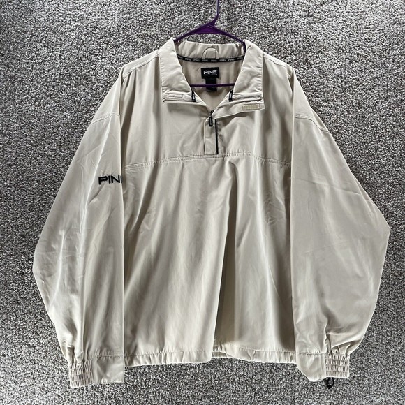 Ping Other - PING Golf Windbreaker Pullover Mens XL Extra Large Beige Vintage